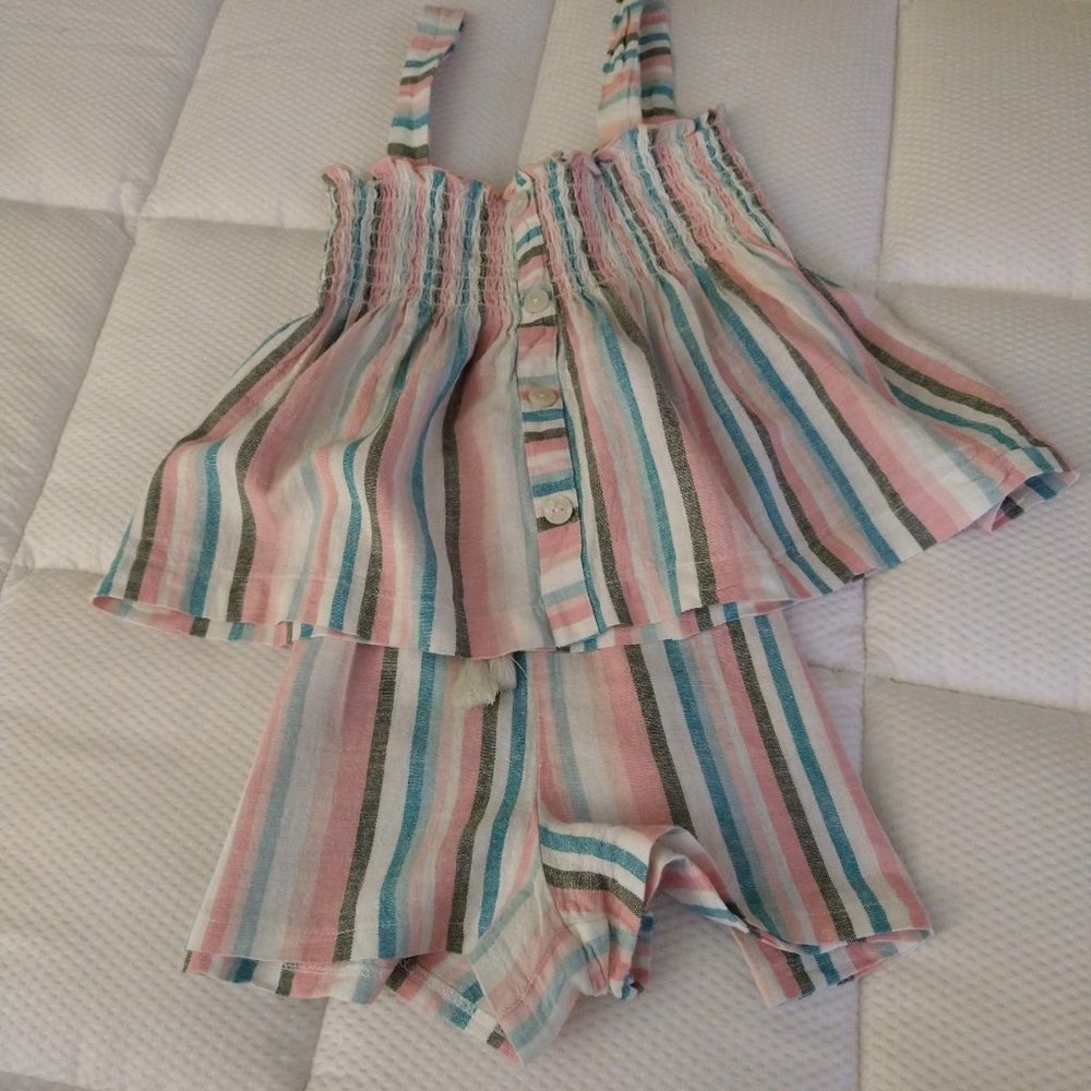 BONNIE JEAN, SIZE:14, PINK, BLUE, CREAM STRIP
